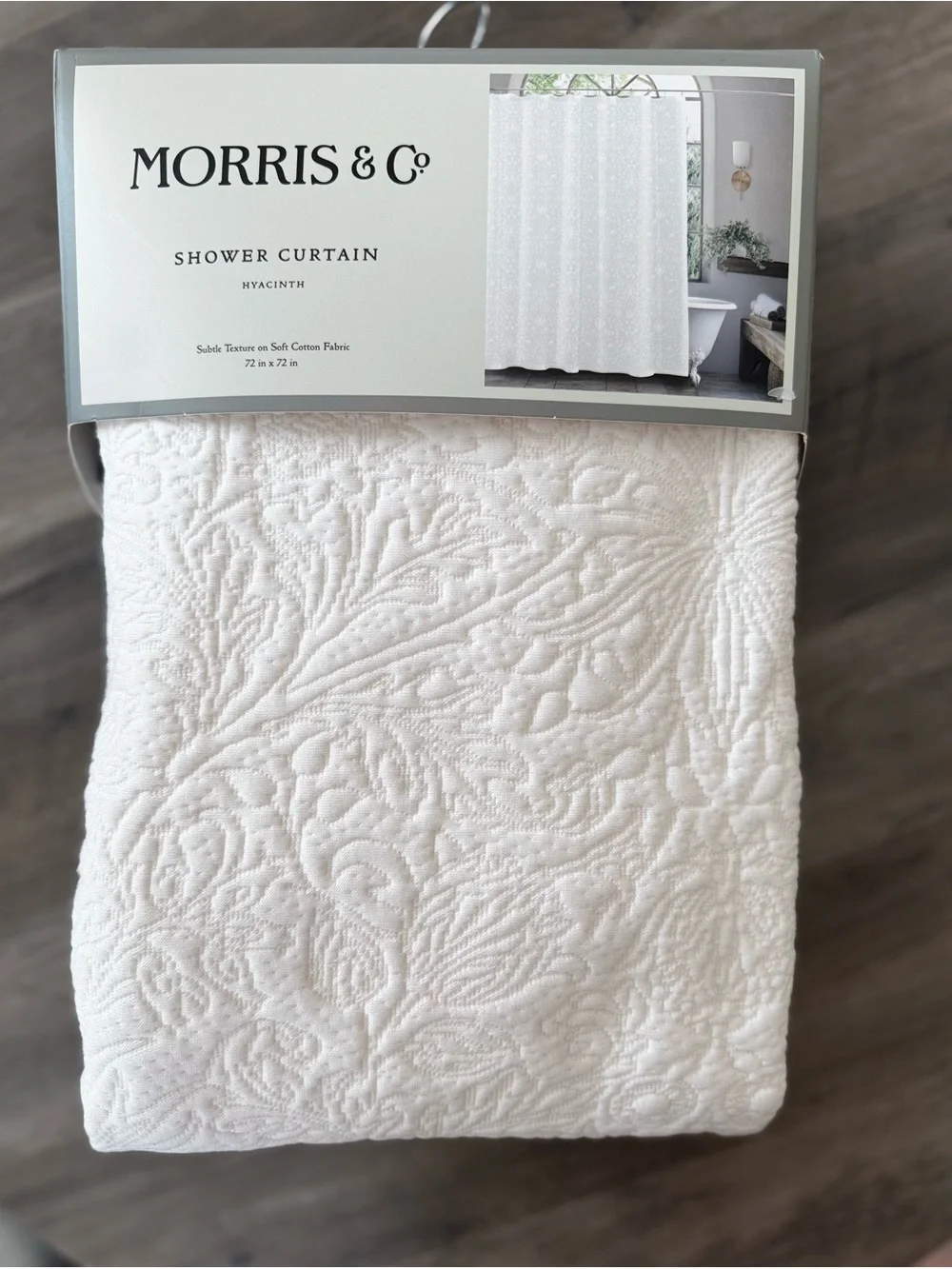 Morris & Co. Hyacinth White Shower Curtain